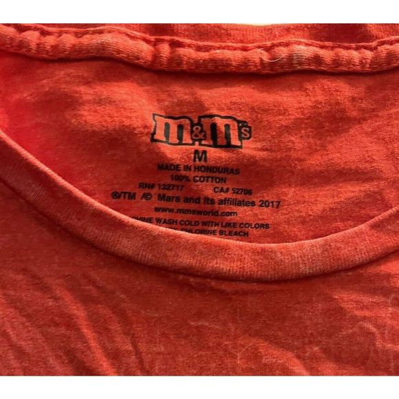 M&M's T-Shirt Women's Size M Red Cotton Printed Crewneck Short Sleeve Pullover - Picture 2 of 5